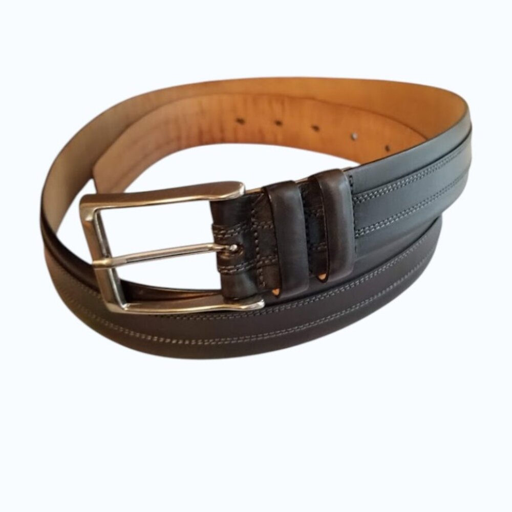 Mezlan Black Leather Dress Belt, Men's Size, Spain